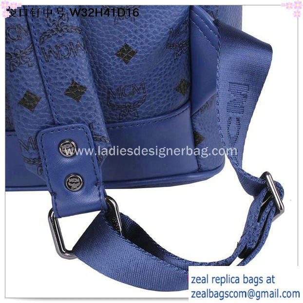 High Quality Replica MCM Medium Top Studs Backpack MC4232 Royal